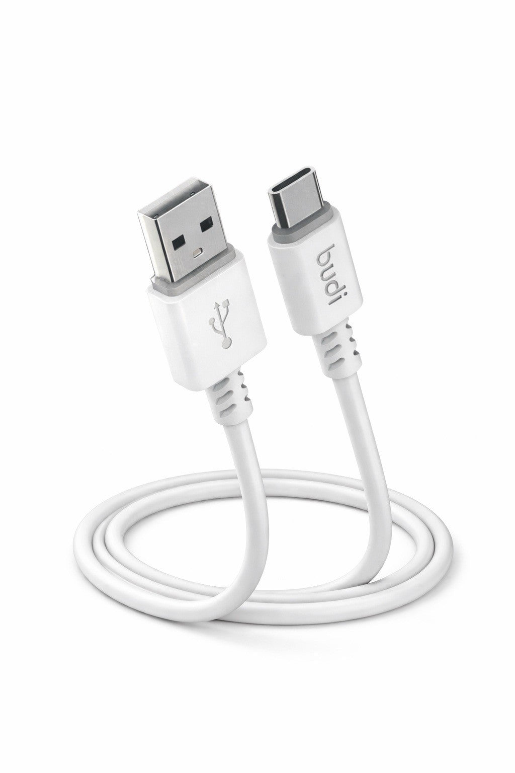 Budi USB-A auf USB-C Ladekabel – 1m – 3A Schnellladen – Weiß
