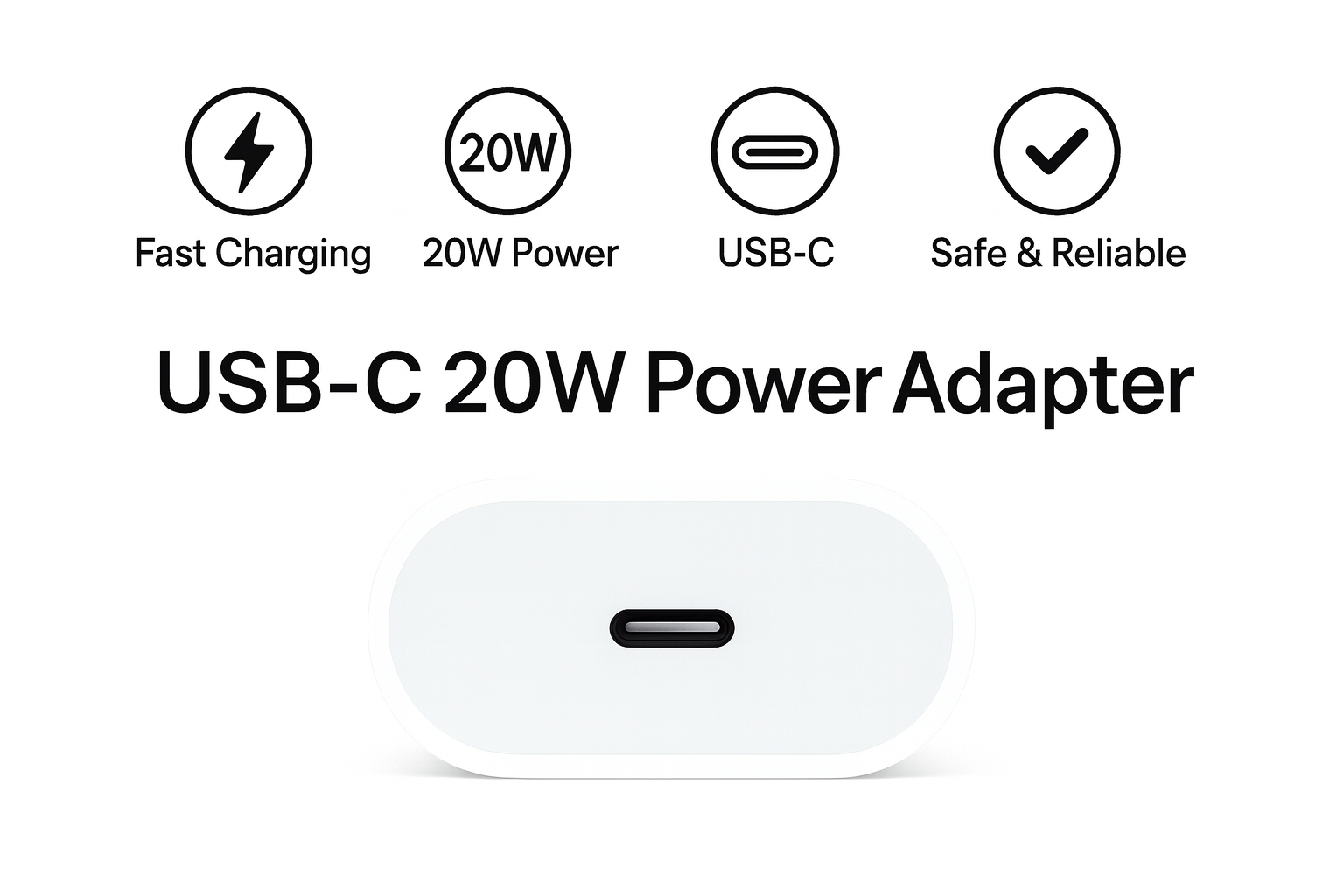 USB-C Ladegerät 20W Schnellladeadapter Power Delivery PD Netzteil Weiß